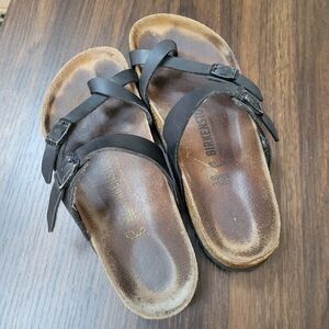 Black Birkenstock Mayari Toe Loop Sandals Women's Size 37 Boho Casual Comfort